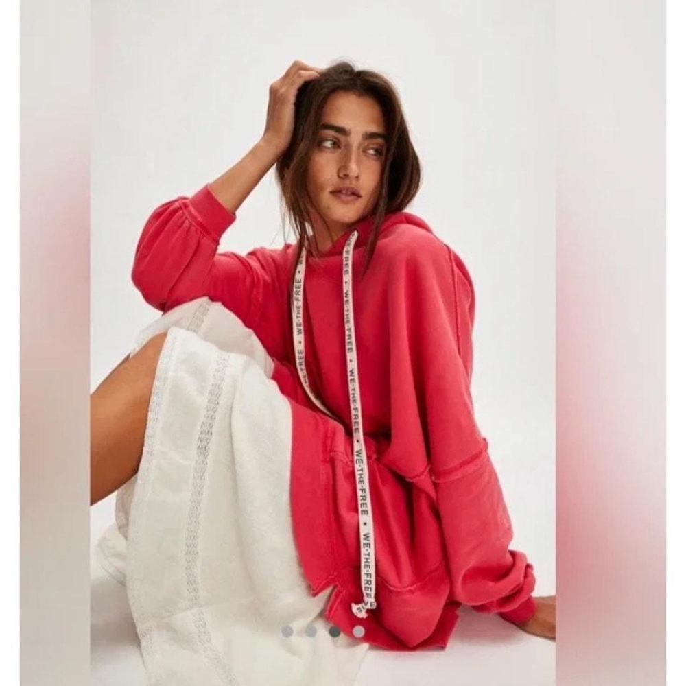 Free People We The Free WE Hoodie in Red